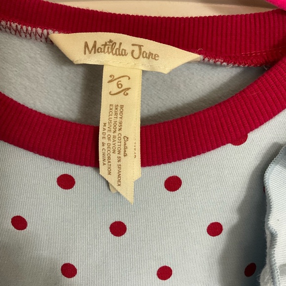 Matilda Jane Red and Blue Polka Dot Dress size 6 - Picture 4 of 6